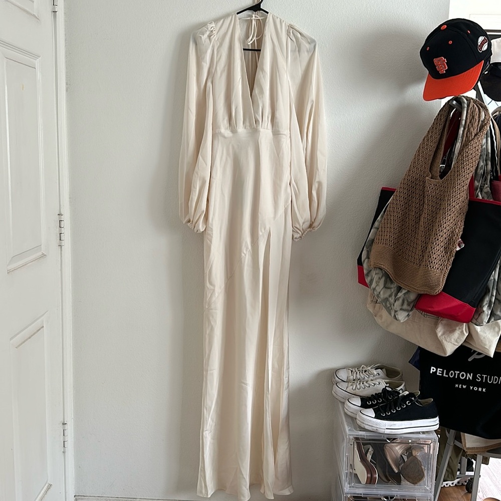 Brand new cream long sleeve maxi dress